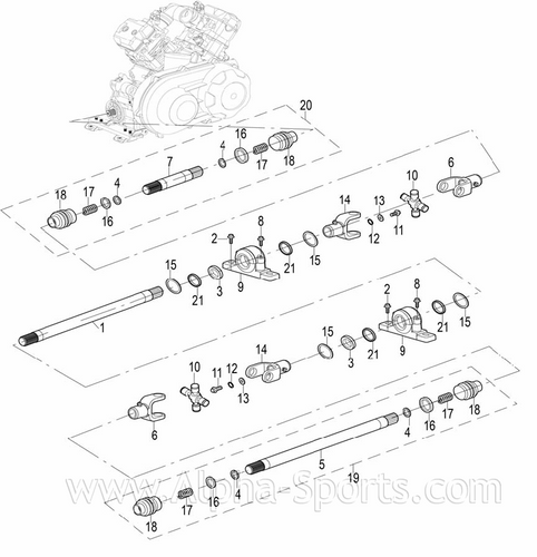 HiSUN Front Drive Shaft E - PJ00000251000400