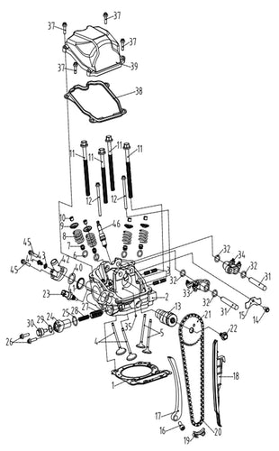 Odes Rear Cylinder Head Assembled 800 - 22040100301