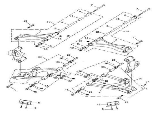 HiSUN Rear Swing Arm Shield - P116000825100000