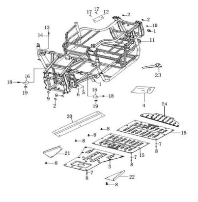 HiSUN Front Bottom Protective Plate for Strike 550 - 837011160000